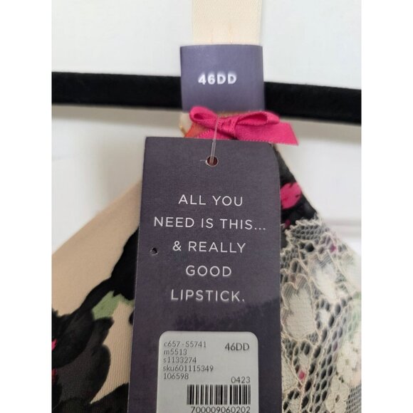 NWT CACIQUE Floral Lace Push-Up Bra Strappy Back Design Beige Multi-Color Adjust - Picture 8 of 8